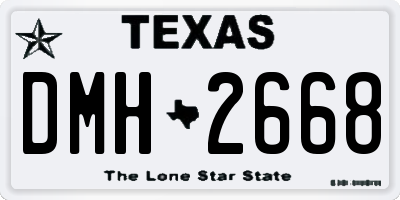TX license plate DMH2668