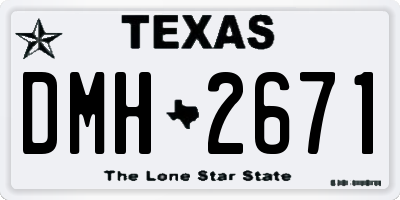 TX license plate DMH2671