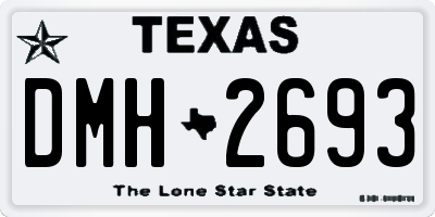 TX license plate DMH2693