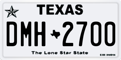 TX license plate DMH2700