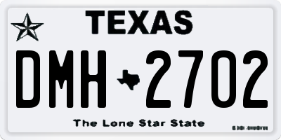 TX license plate DMH2702