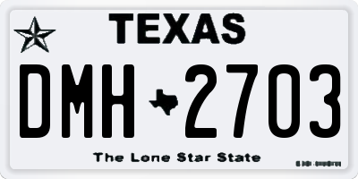 TX license plate DMH2703