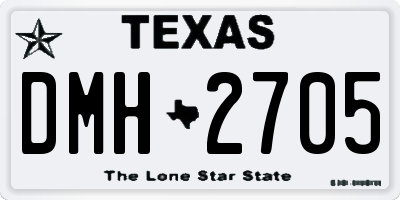 TX license plate DMH2705