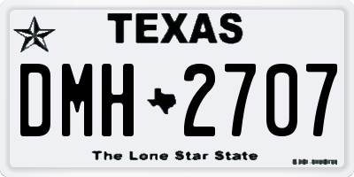 TX license plate DMH2707