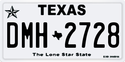 TX license plate DMH2728