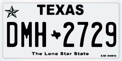TX license plate DMH2729