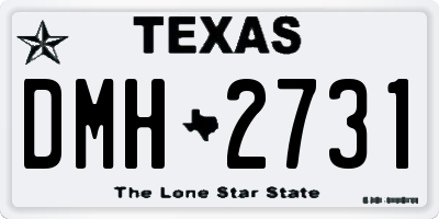 TX license plate DMH2731