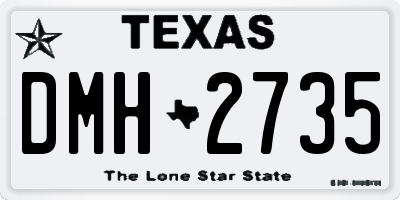 TX license plate DMH2735