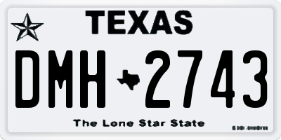 TX license plate DMH2743