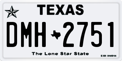 TX license plate DMH2751