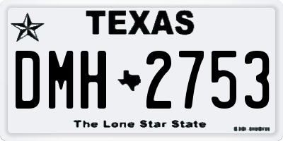 TX license plate DMH2753
