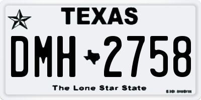 TX license plate DMH2758