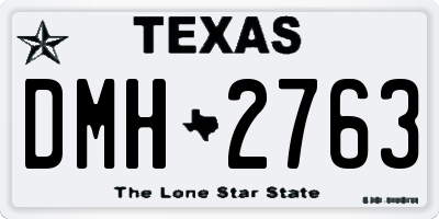 TX license plate DMH2763