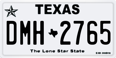 TX license plate DMH2765