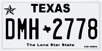 TX license plate DMH2778