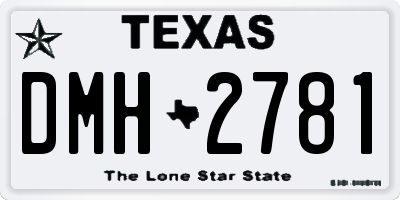 TX license plate DMH2781