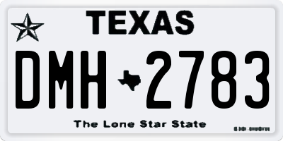 TX license plate DMH2783