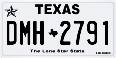 TX license plate DMH2791