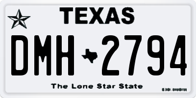 TX license plate DMH2794