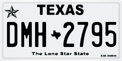 TX license plate DMH2795