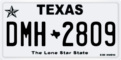 TX license plate DMH2809
