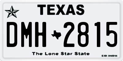 TX license plate DMH2815