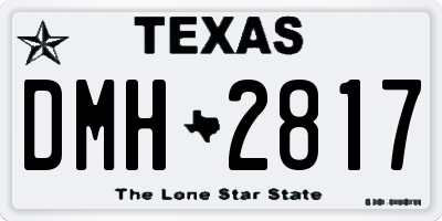 TX license plate DMH2817