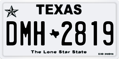 TX license plate DMH2819