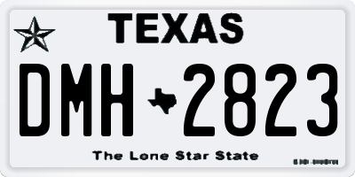 TX license plate DMH2823