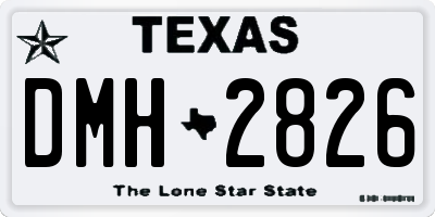 TX license plate DMH2826