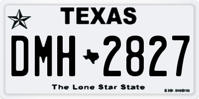TX license plate DMH2827