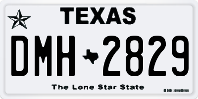 TX license plate DMH2829