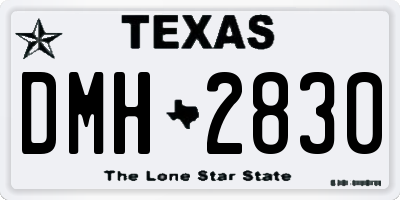 TX license plate DMH2830