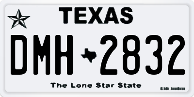 TX license plate DMH2832