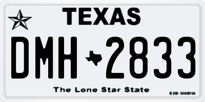 TX license plate DMH2833