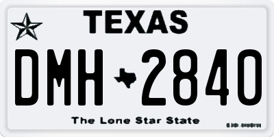 TX license plate DMH2840