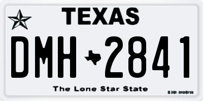 TX license plate DMH2841