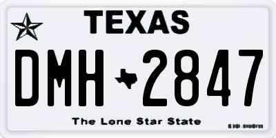 TX license plate DMH2847