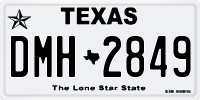 TX license plate DMH2849