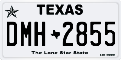 TX license plate DMH2855