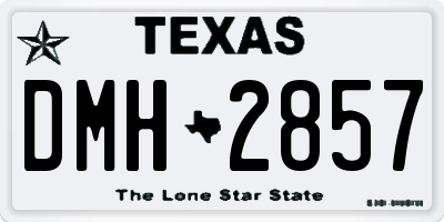 TX license plate DMH2857