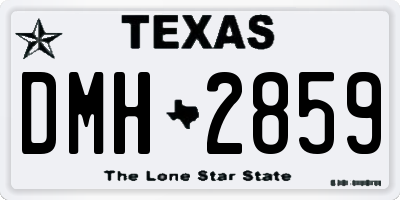 TX license plate DMH2859