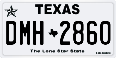 TX license plate DMH2860