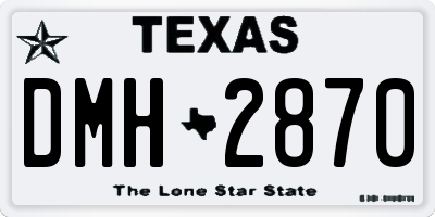 TX license plate DMH2870