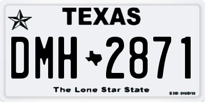 TX license plate DMH2871