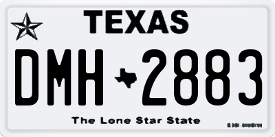 TX license plate DMH2883