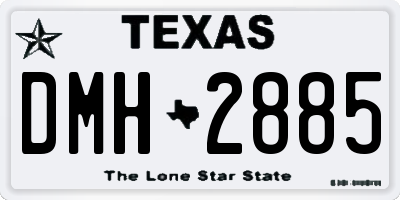 TX license plate DMH2885