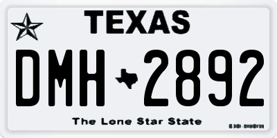 TX license plate DMH2892