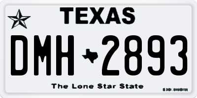TX license plate DMH2893