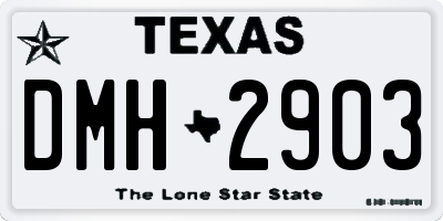 TX license plate DMH2903